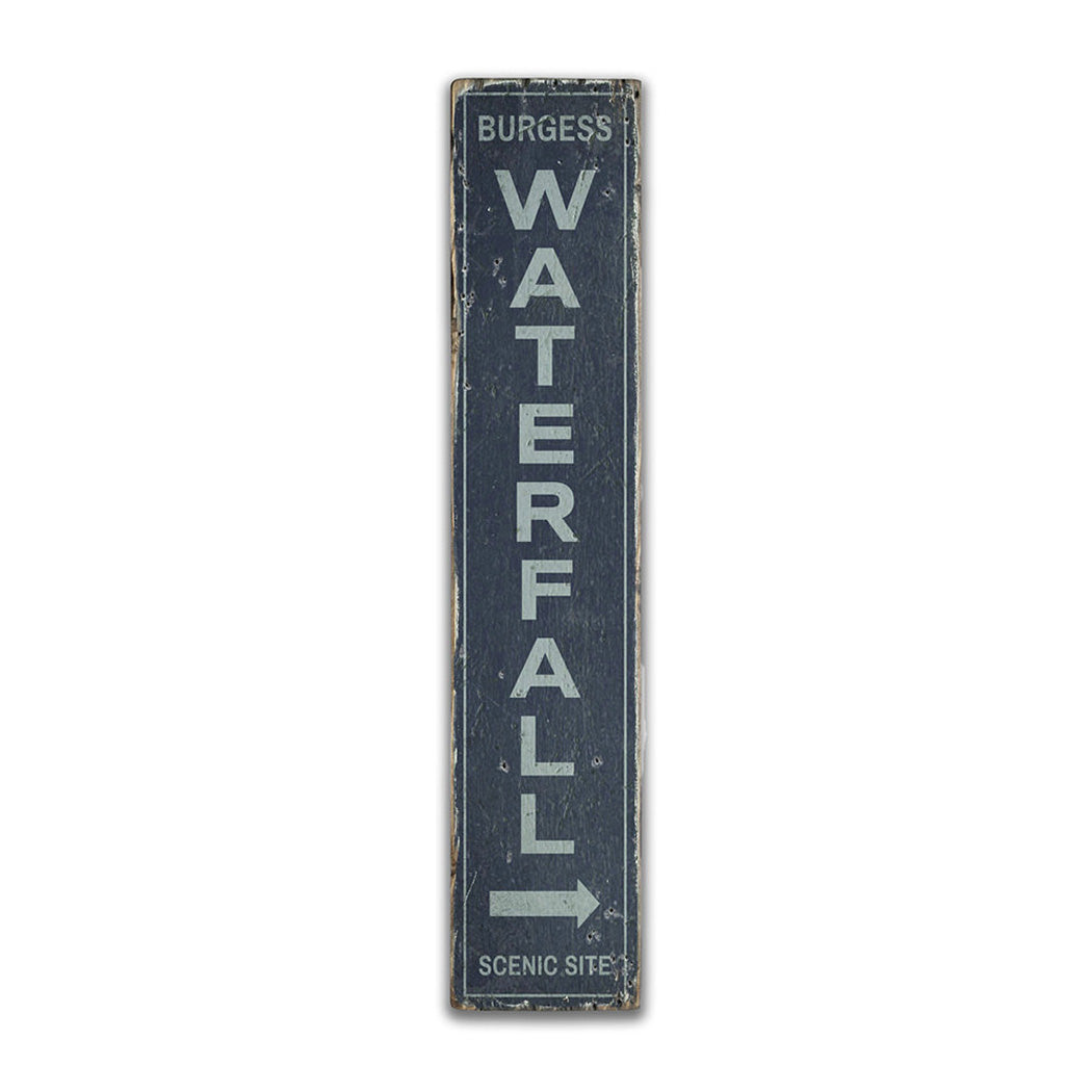 Waterfall Vertical Rustic Wood Sign – Lizton Sign Shop