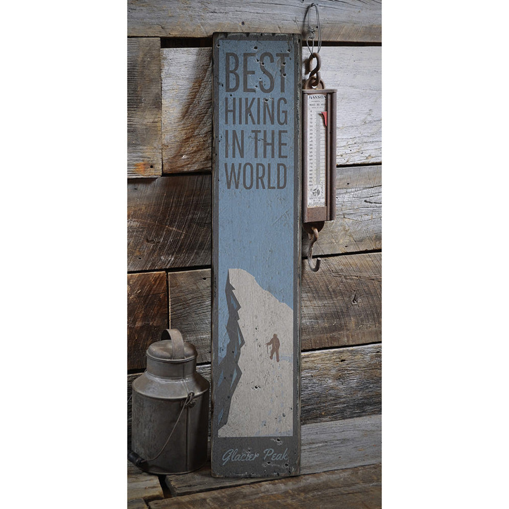 Best Hiking in the World Rustic Wood Sign