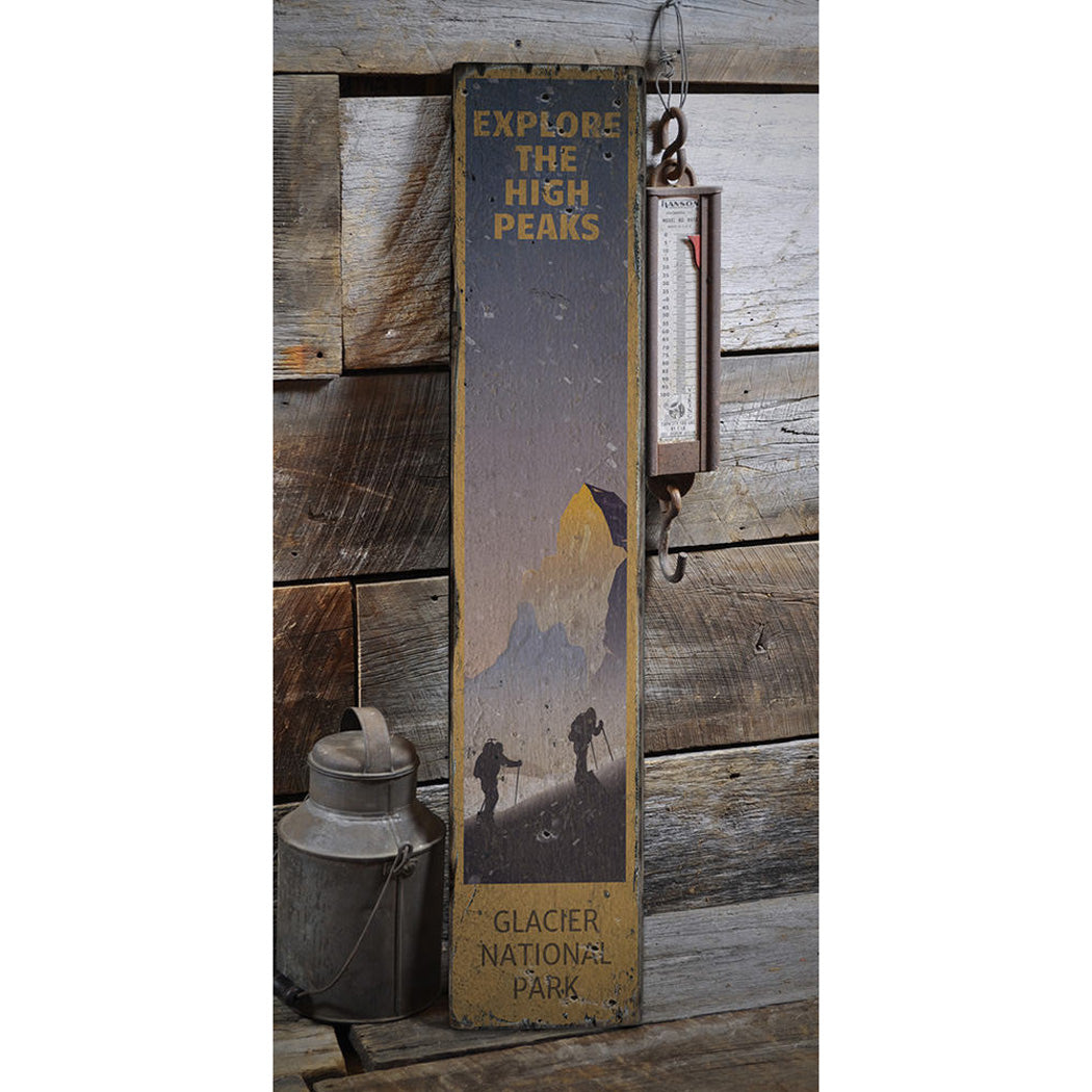 Explore the High Peaks Rustic Wood Sign