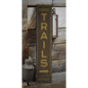 Hiking Trails Vertical Rustic Wood Sign