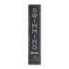 Swimming Vertical Rustic Wood Sign