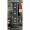 Swimming Vertical Rustic Wood Sign