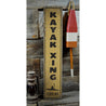 Kayak Crossing Vertical Rustic Wood Sign