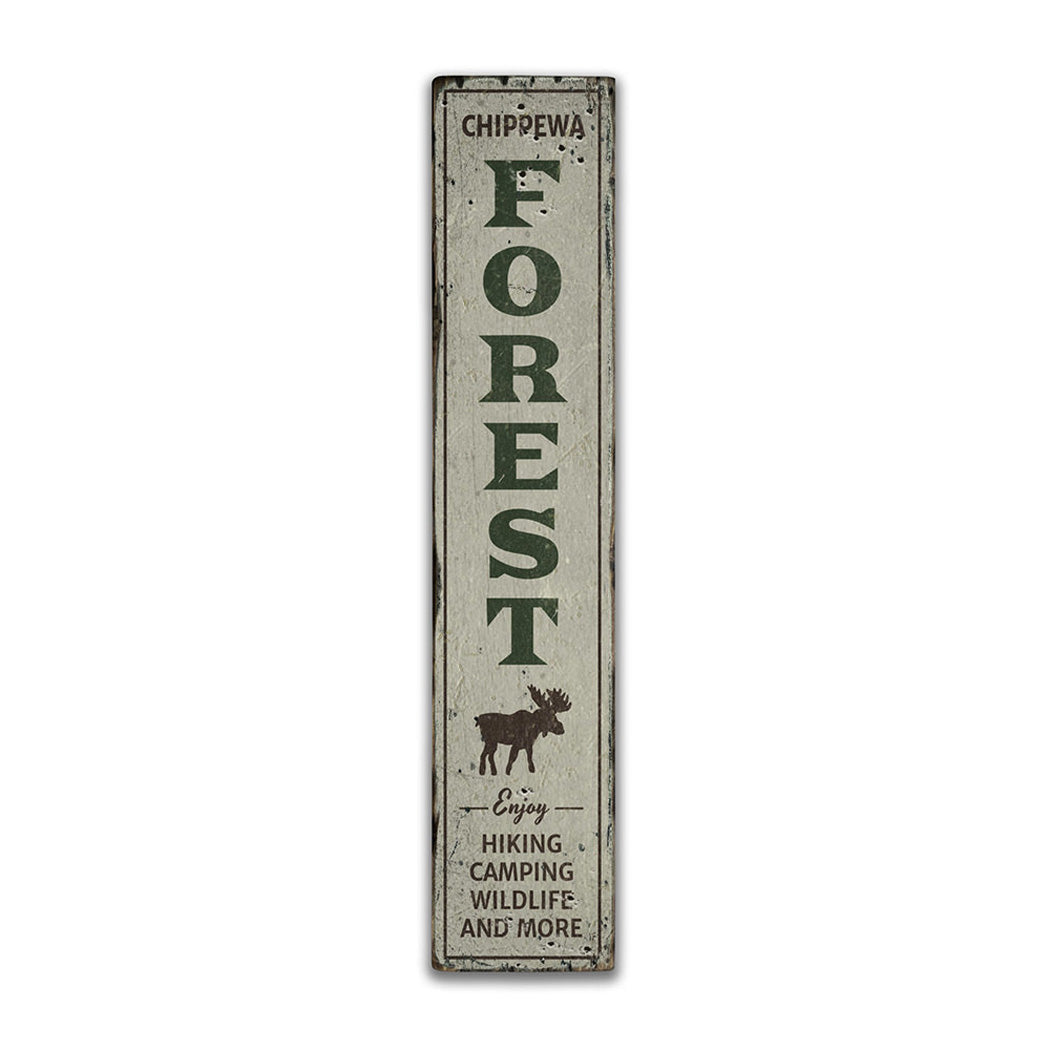 Forest Vertical Rustic Wood Sign