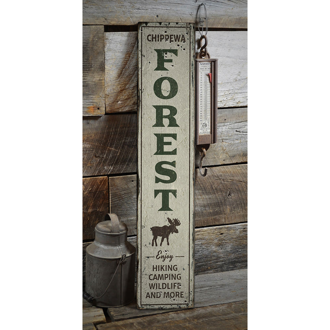 Forest Vertical Rustic Wood Sign