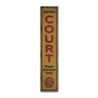 Basketball Court Vertical Rustic Wood Sign