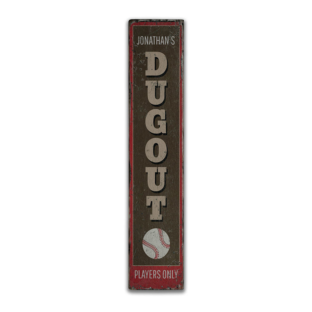 Baseball Dugout Rustic Wood Sign