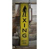 Skateboarder Crossing Rustic Wood Sign