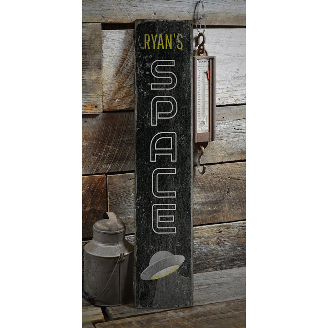 Space Vertical Rustic Wood Sign