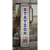 Train Station Vertical Rustic Wood Sign