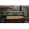 Bike Route Rustic Wood Sign