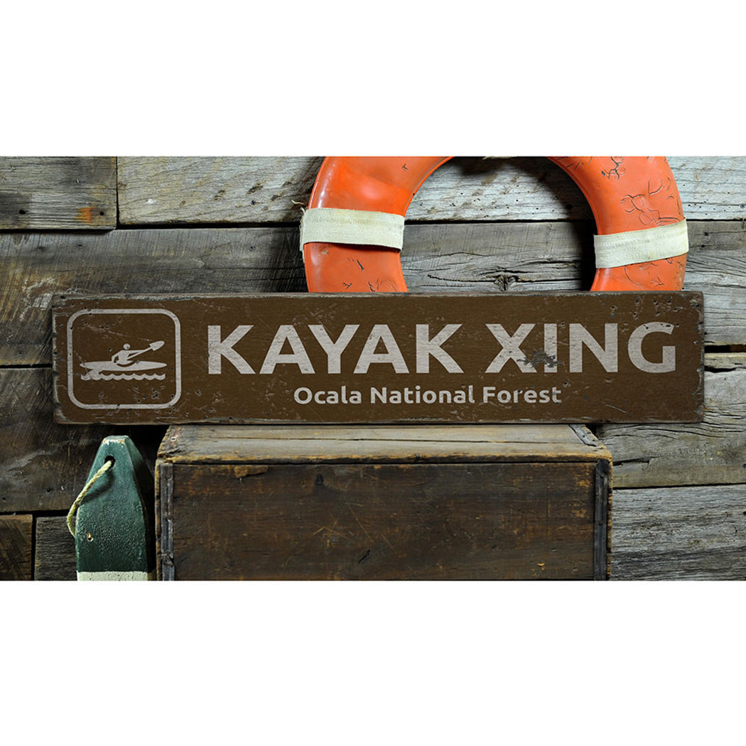 Biking Trails Rustic Wood Sign