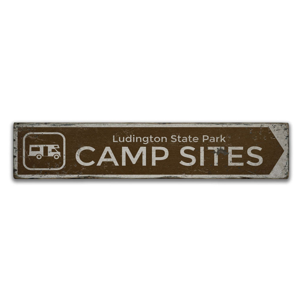 Campsite Camper Rustic Wood Sign