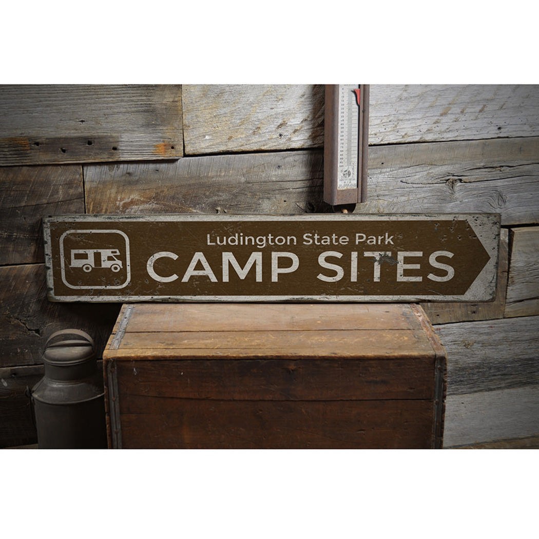 Campsite Camper Rustic Wood Sign