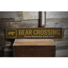 Bear Crossing Trail Rustic Wood Sign