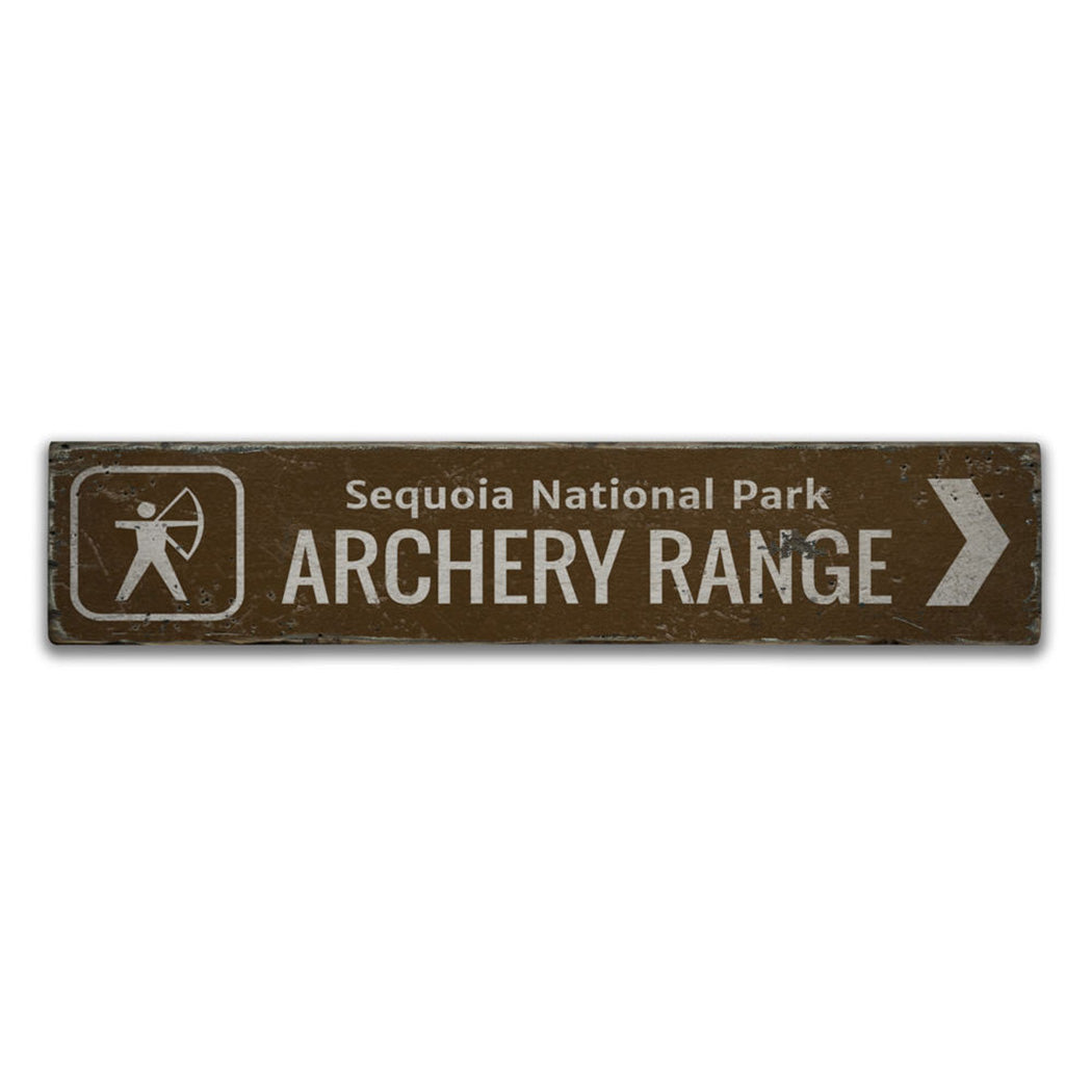 Archery Range Rustic Wood Sign