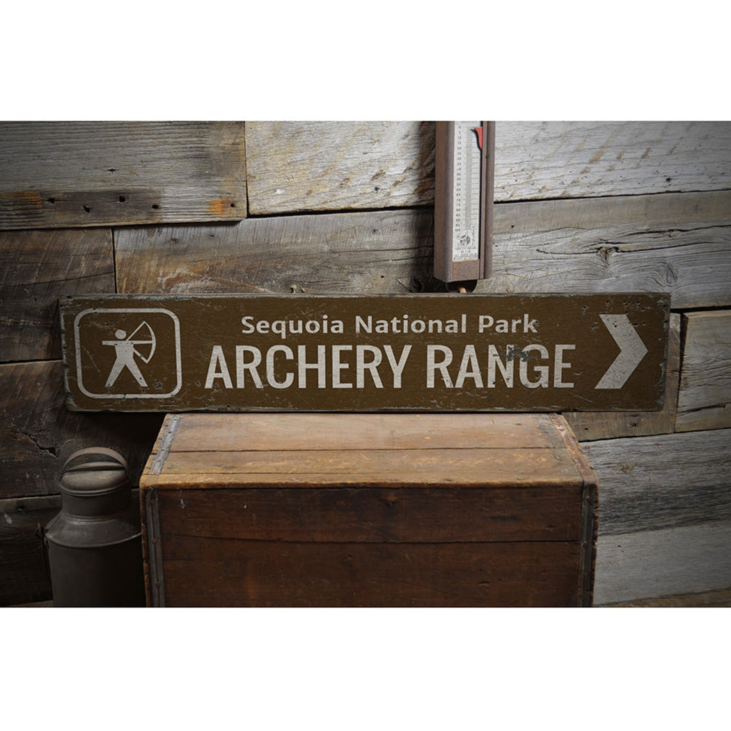 Archery Range Rustic Wood Sign