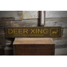 Deer Crossing Trail Rustic Wood Sign