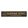 Kayak Crossing Rustic Wood Sign