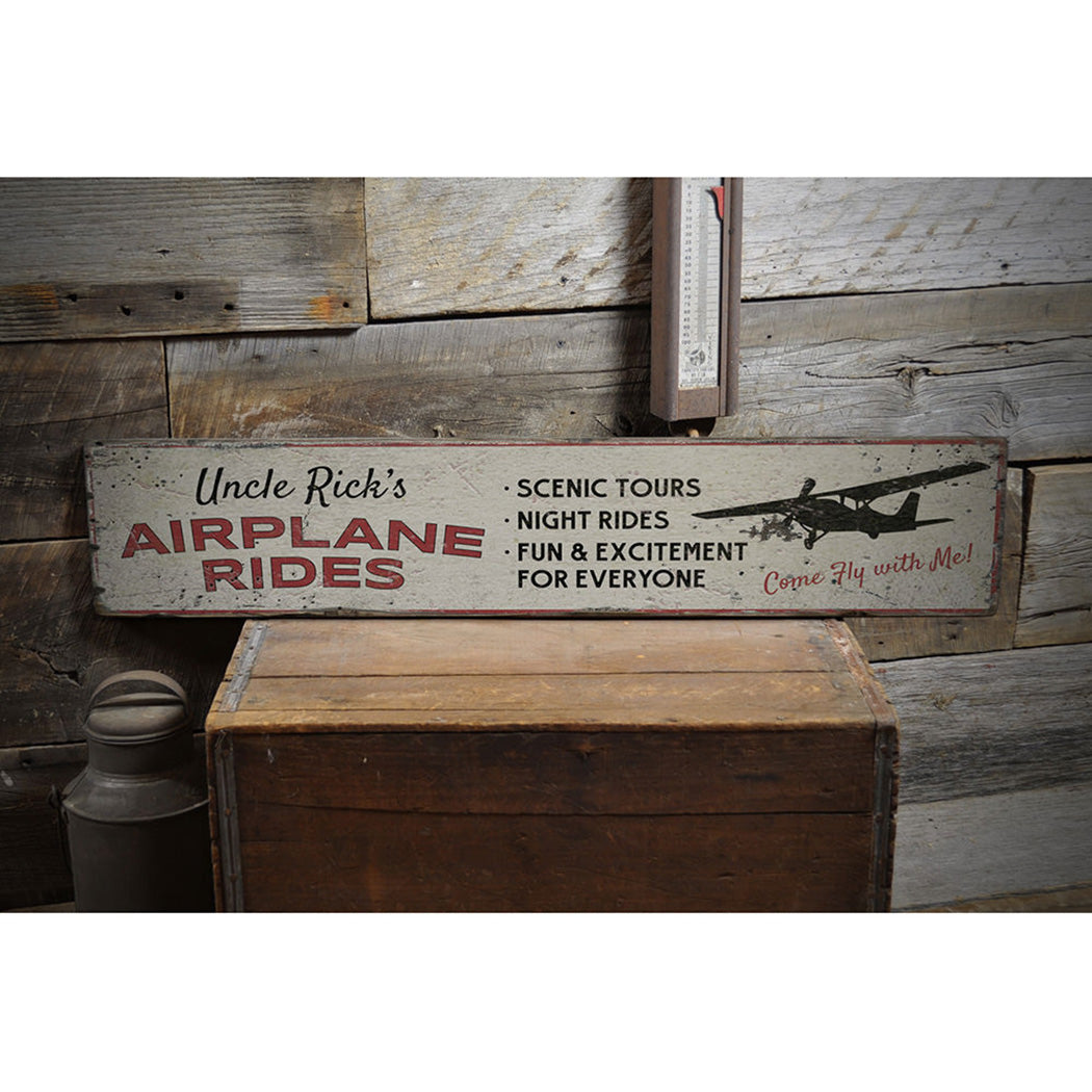 Airplane Rides Name Rustic Wood Sign