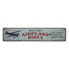 Pilot Airplane Rides Rustic Wood Sign