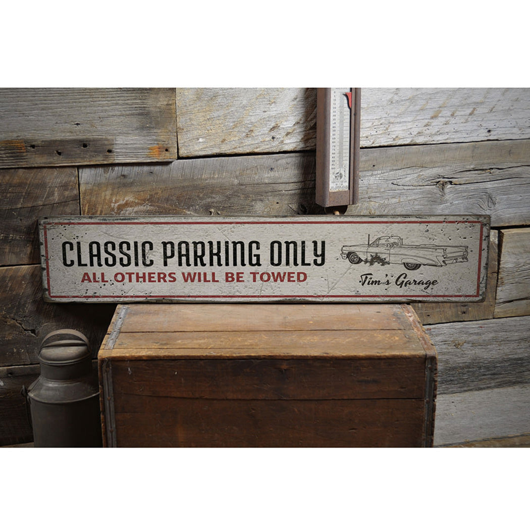 Classic Parking Only Rustic Wood Sign