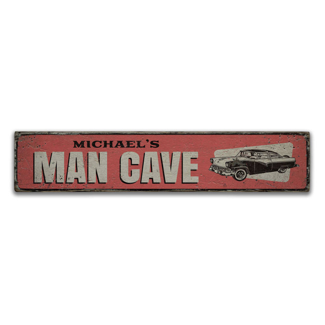 Car Man Cave Rustic Wood Sign