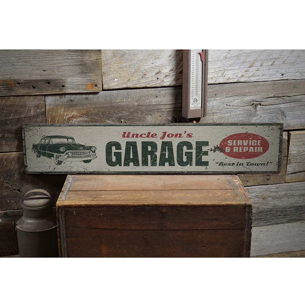 Service & Repair Garage Rustic Wood Sign