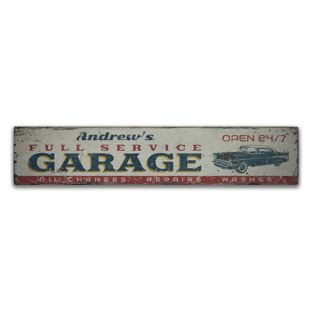 Full Service Garage Rustic Wood Sign