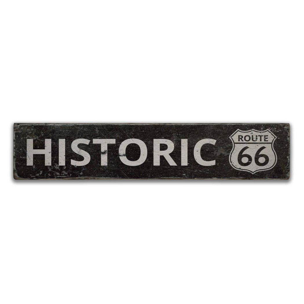 Historic Route 66 Rustic Wood Sign