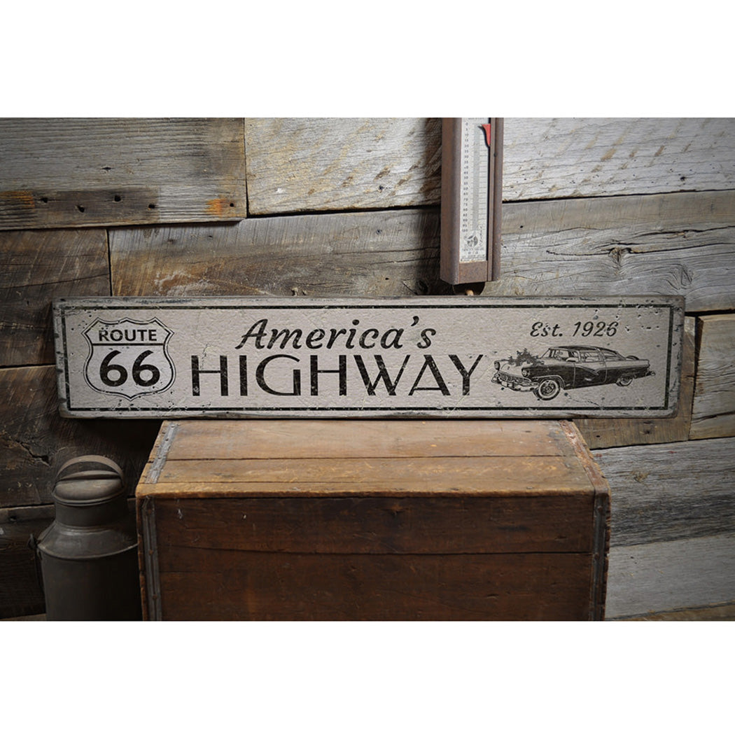 Est 1926 Route 66 Rustic Wood Sign