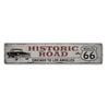 Classic Car Route 66 Rustic Wood Sign