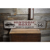 Classic Car Route 66 Rustic Wood Sign