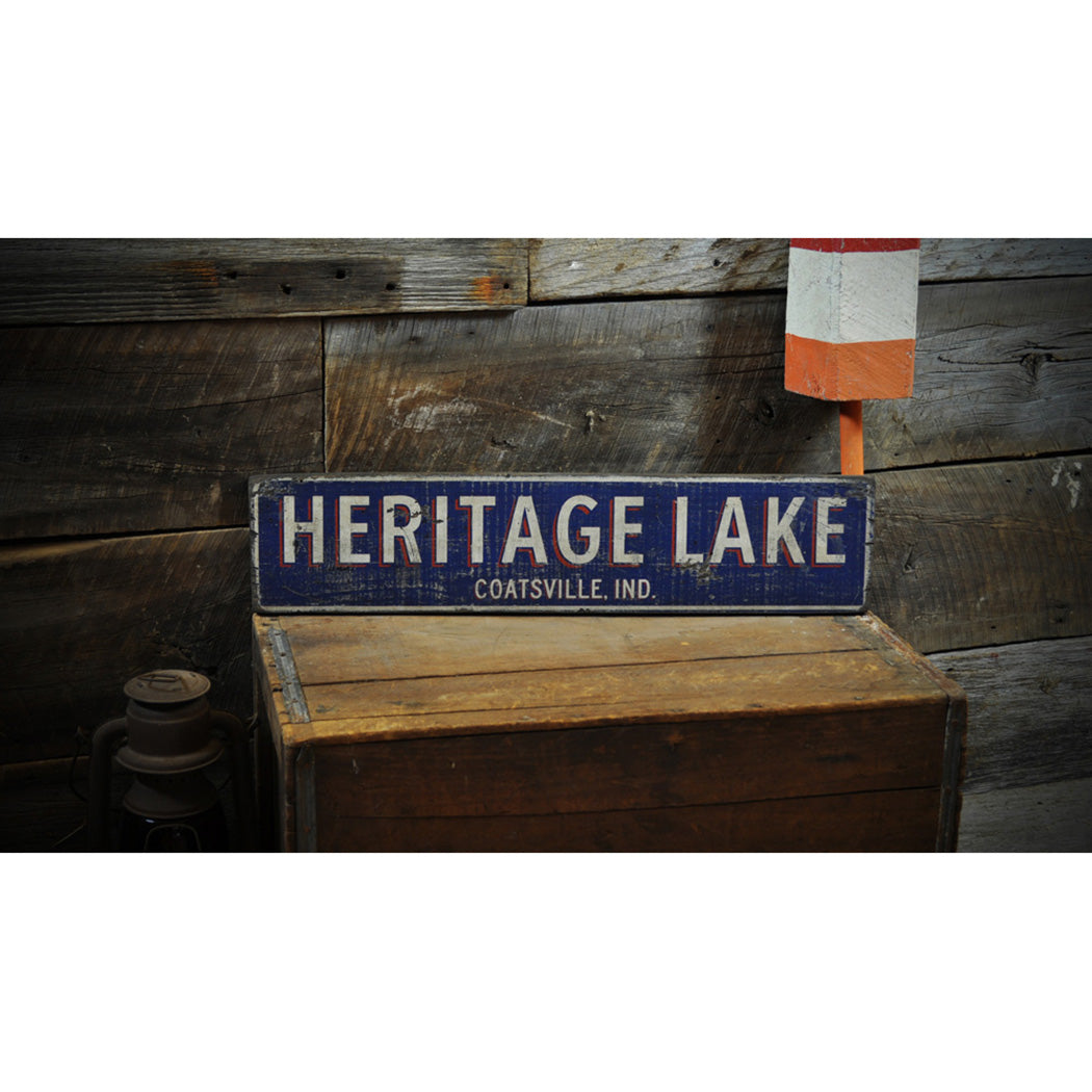 State Rustic Wood Sign