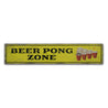 Beer Pong Zone Party Rustic Wood Sign