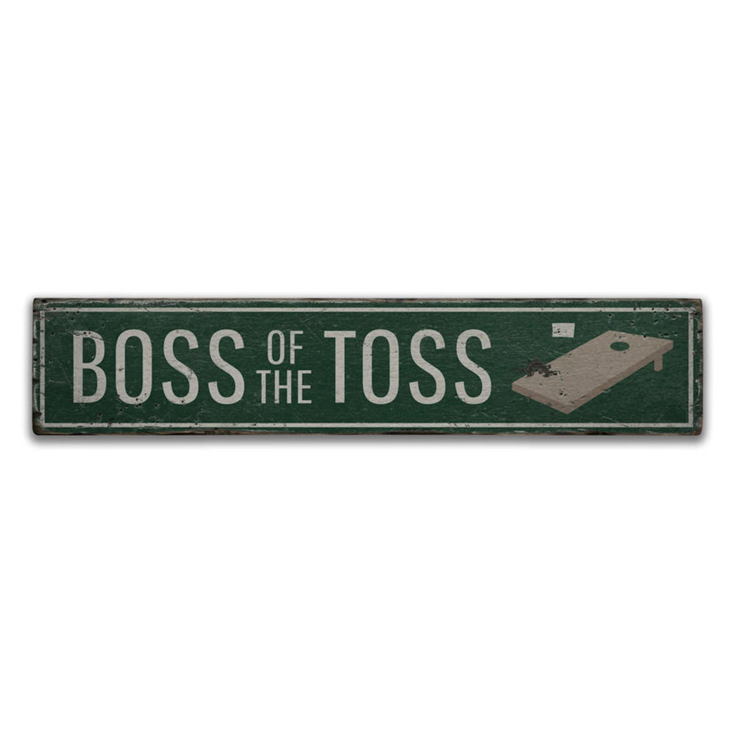 Boss of the Toss Rustic Wood Sign