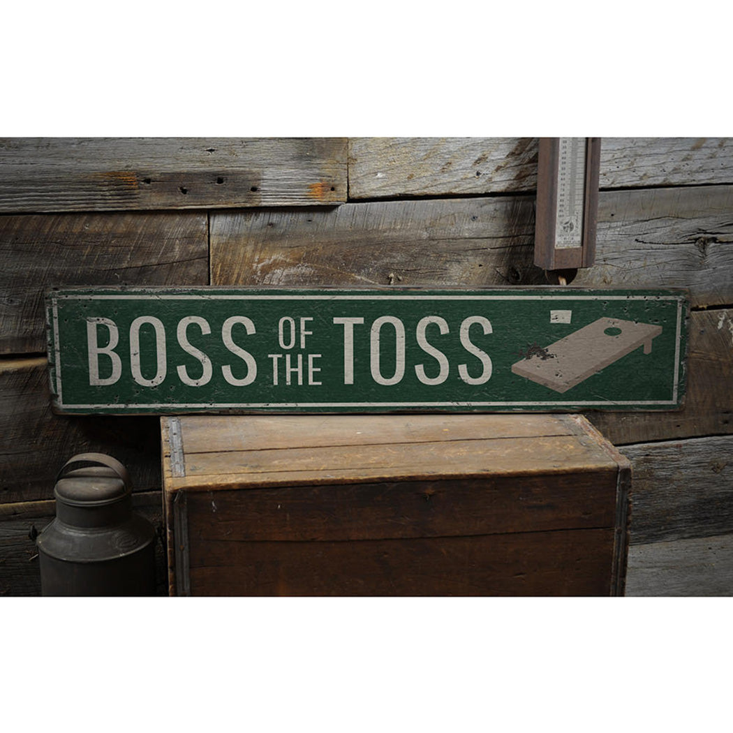 Boss of the Toss Rustic Wood Sign