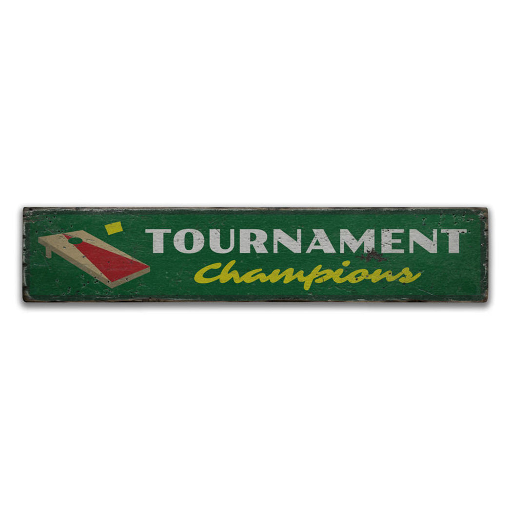 Tournament Champions Rustic Wood Sign