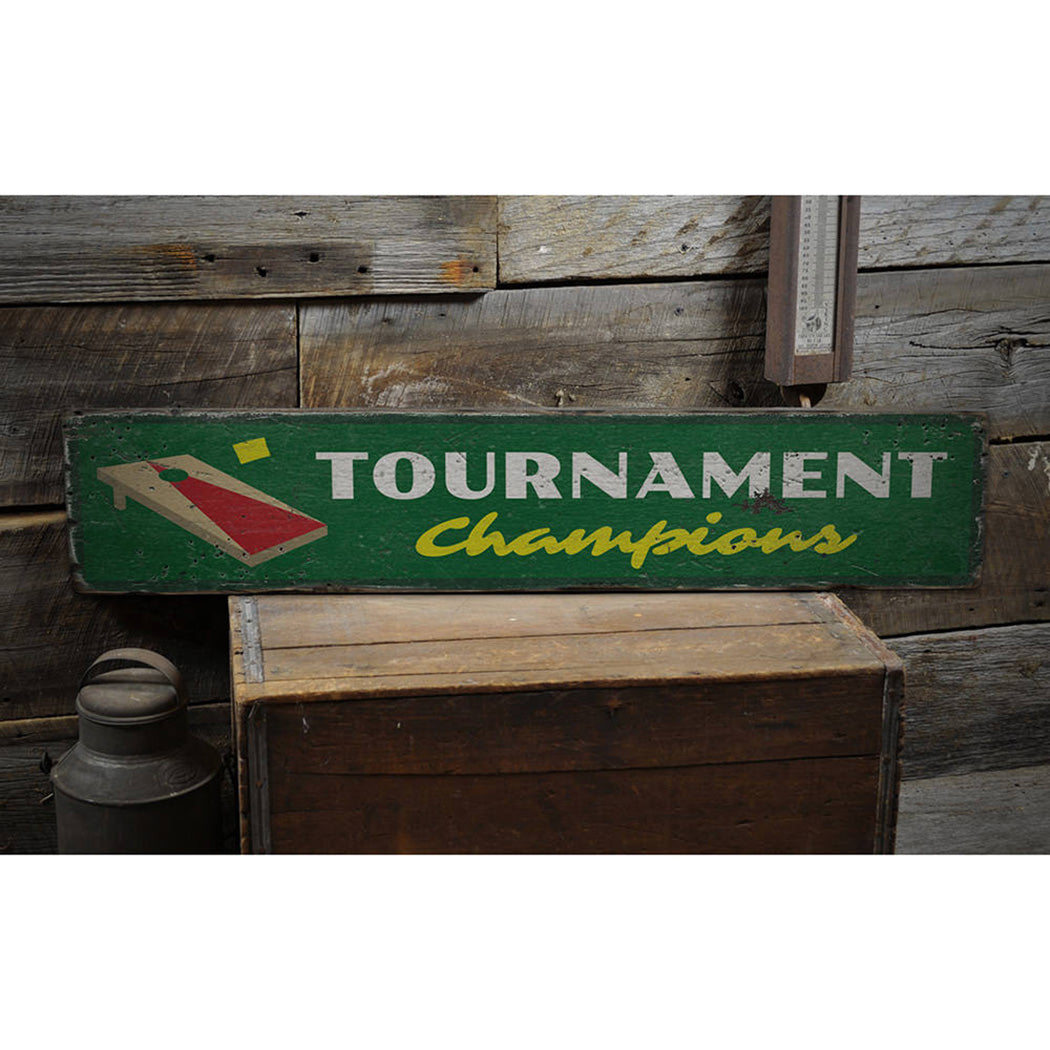 Tournament Champions Rustic Wood Sign