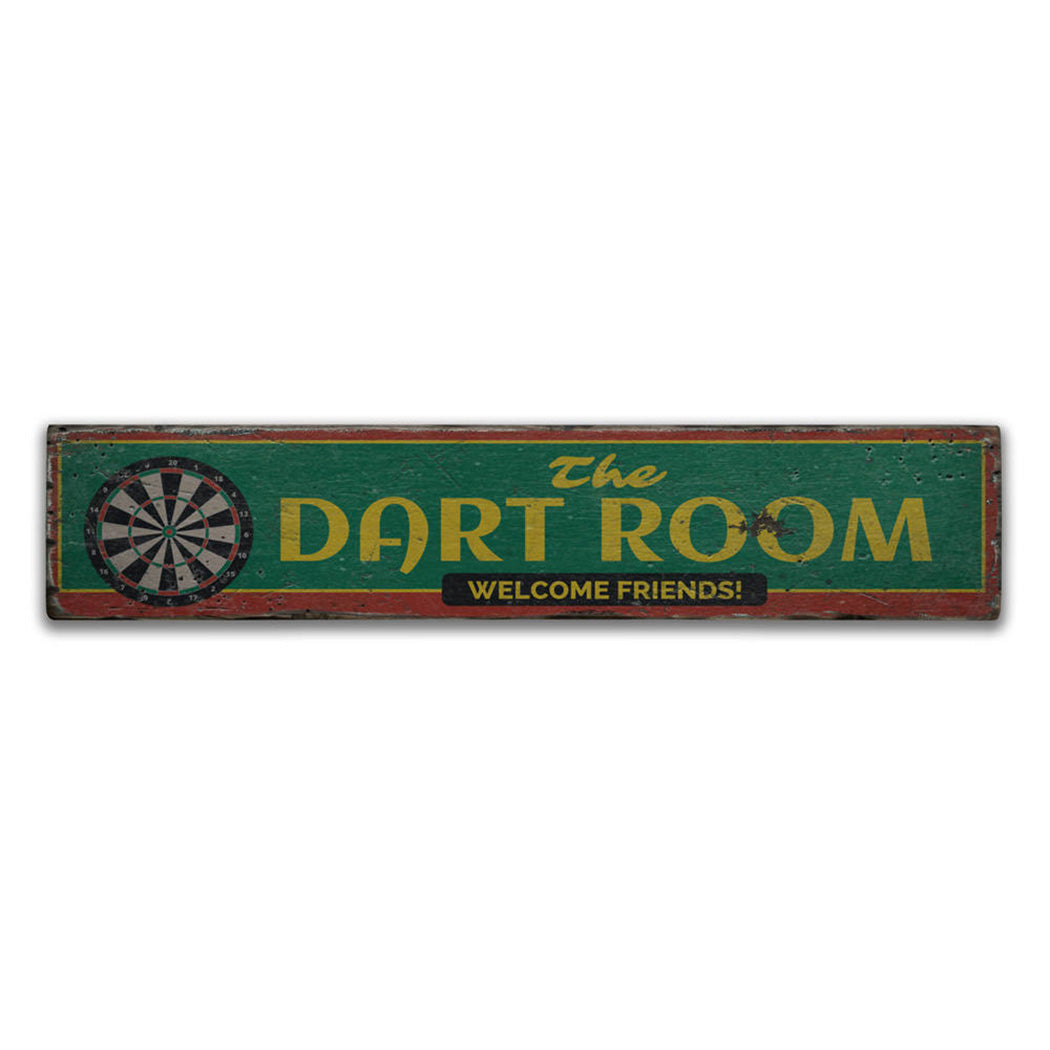 The Dart Room Rustic Wood Sign