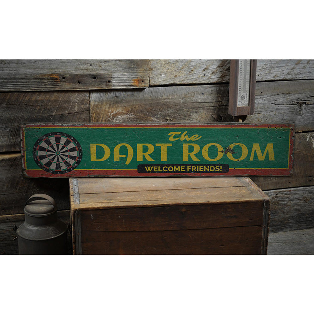 The Dart Room Rustic Wood Sign