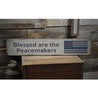 Blessed Blue Line Flag Rustic Wood Sign