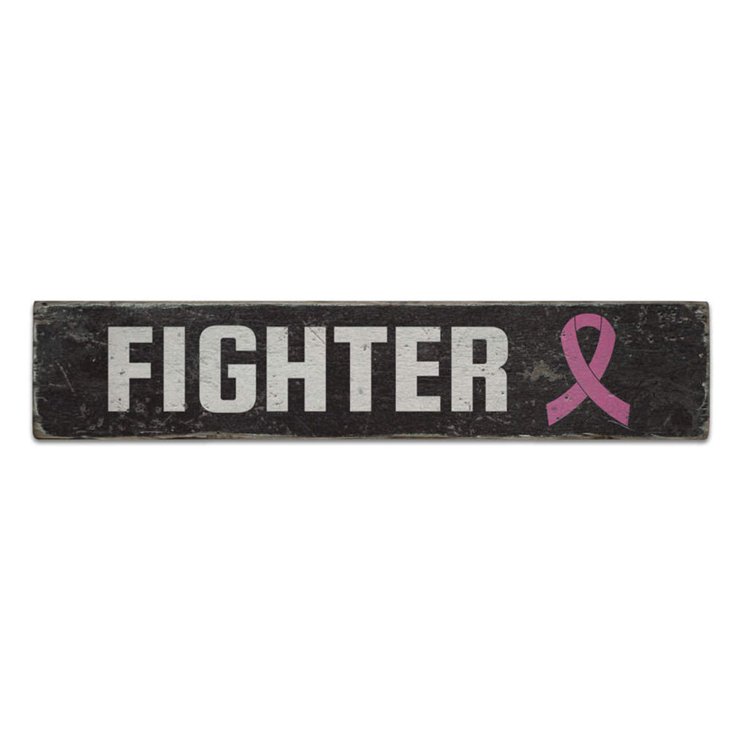 Fighter Rustic Wood Sign