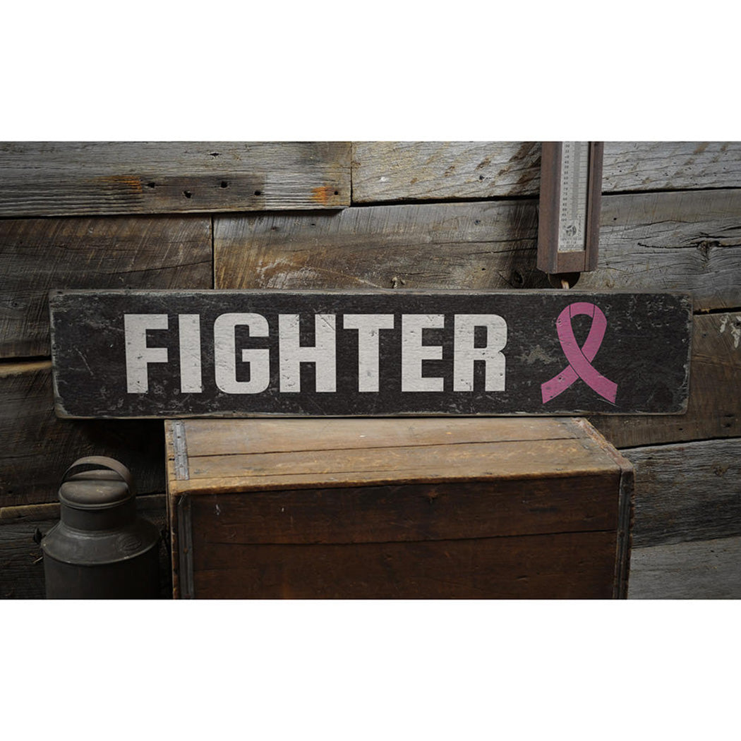 Fighter Rustic Wood Sign