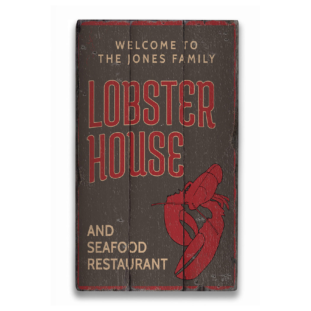 Welcome Lobster House Rustic Wood Sign