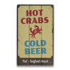 Hot Crabs and Cold Beer Rustic Wood Sign