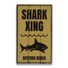 Beach Name Shark Crossing Rustic Wood Sign