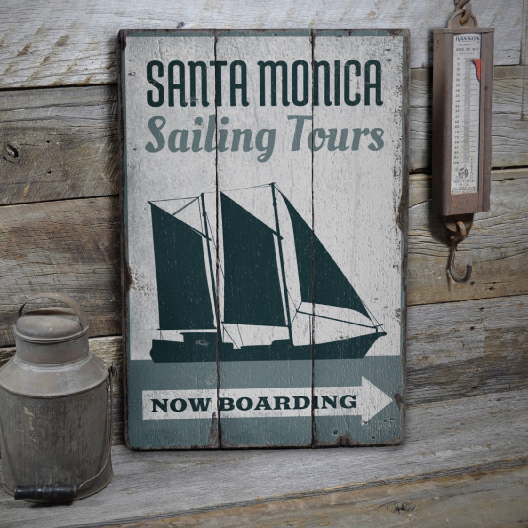 Sailing Tours Rustic Wood Sign