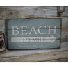 Beach Half Mile Arrow Rustic Wood Sign