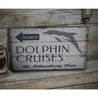 Dolphin Cruises This Way Rustic Wood Sign